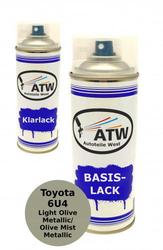 Autolack für Toyota 6U4 Light Olive Metallic / Olive Mist Metallic+400ml Klarlack Set